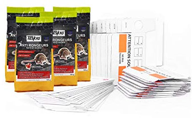 DT-GROUPE Pack souris plus pack complet anti souris - plaques de glue - souricide - pâte fraiche - postes d'appâts