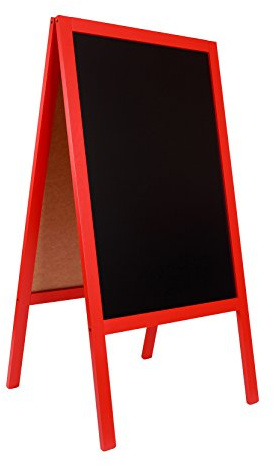 Tableau Noir Panneau de trottoir Sur Pied Cadre Bois STOP CHEVALET code FL RED