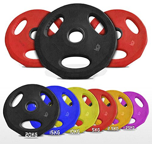 Olympic Rubber Disc Weight Plates EZ Bar Barbell Weights Plate Home Fitness Gym 50mm Hole (2x5kg)