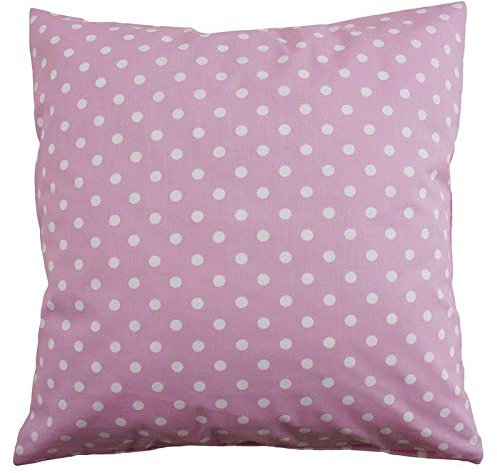 Hans-Textil-Shop Kissenbezug Punkte 7 mm Baumwolle - Gepunktet, Tupfen, Kissenhülle, Kissen, Dekokissen, Zierkissenbezug, Kopfkissen, Sofakissen (Rosa, 40x40 cm)