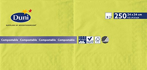 Duni 168398 3-lagig Tissue Servietten, 24 cm x 24 cm, kiwi (2000 Stück)