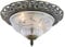 Traditional and Classic Antique Brass and Floral Glass Flush Ceiling Light by Happy Homewares