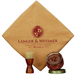 Langer & Messmer Kit Entretien Chaussures de 3 Pièces - Soin Idéal pour Vos Chaussures en Cuir (Marron)