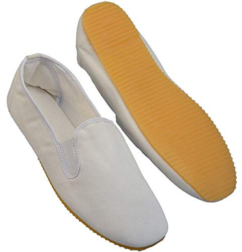 Bay Kung Fu Schuhe Thai Chi Chinisische Slipper Wushu Yoga Tai Chi Kampfkunst schwarz Qi Gong Win Tsung (45, weiß)