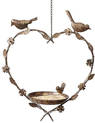 Hanging Heart Garden Bird Feeder Dish Feeding Station Spring Summer Wedding Anniversary Gardening Gift Idea (NT-Y891)