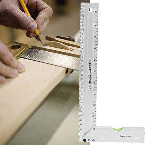 300mm Aluminiumlegierung Quadrat Lineal, 90 Grad Winkel Lineal, Holzbearbeitung Messwerkzeug, für Tischler
