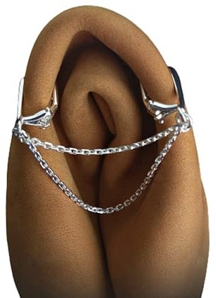 Clitoral Jewellery r Faux piercing with chain Non Piercing Clit Clip