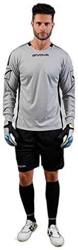 Givova Herren Torhüter Hyguana Langer Pullover, Hellgrau/Schwarz, XXL