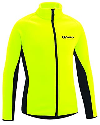 Gonso Kinder Softshelljacke Moritz, safety yellow / black, 140