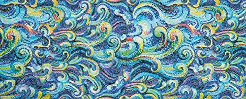 HomeLife - Alfombra de Cocina Antimanchas y Antideslizante Fabricada en Italia - Alfombra Moderna con diseño de Mosaico - Lavable - Alfombra Larga y Colorida