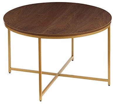 Aspect Regis Coffee Table (Walnut/Gold, 80 diax47.5(H) cm), CFT50WN/G