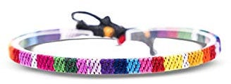 Made by Nami Boho Surfer-Armband Damen & Herren - Handmade Strand Festival Accessoires - Ethno Hippie Style - 100% Wasserfest & Verstellbar - Freundschaftsarmbänder Mädchen (Regenbogen)