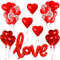 Romantische Deko, Valentinstag Deko 32pcs, Herzluftballons, XXL Love Ballon Rote Herz Folienballon Konfetti Ballon, Love Deko ​für Heiratsantrag Verlobung Party Dekoration Überraschung