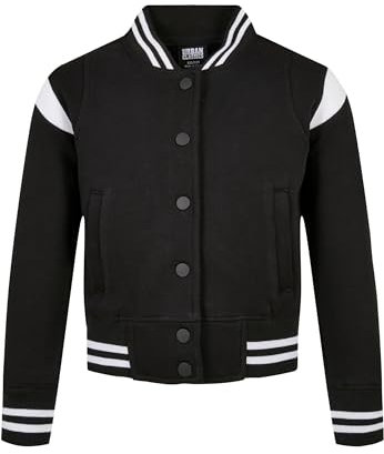 Urban Classics Mädchen Jacke Girls Inset College Sweat Jacket black/white 146/152