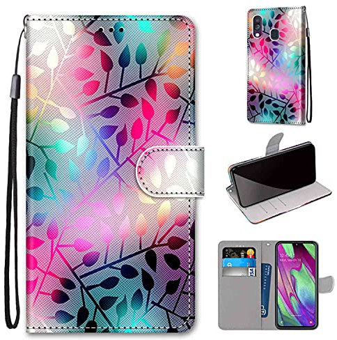 TOMYOU Hülle für Samsung Galaxy A40, Premium Leder PU Handyhülle， Flip Case Wallet mit [Kartenfach] für Samsung Galaxy A40
