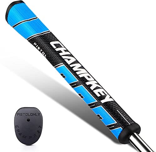 CHAMPKEY CT2 Pistol Golf Putter Grip | Lightweight and Comfortable Golf Grips | Advanced Texture Control and High Feedback Golf Putter Grips (Blue(No Tapered Profile))