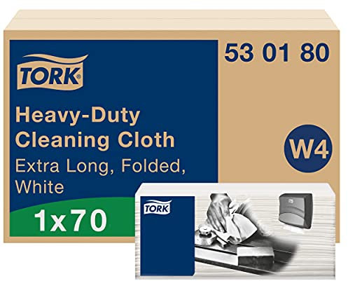 Tork Heavy-Duty Cleaning Cloth White W4, 1 ply, 1 pack x 70 cloths, 530180