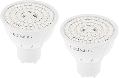 Minkissy 2pcs LED Grow Light Bulbs, Full Spectrum Plant Lamp for Hydroponics Greenhouse Organic Indoor Plants GU10-80
