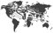 Generisch Autocollant boussole Carte du monde avec boussole Rose des vents (321/1/6) (40 x 25 cm, noir mat)