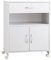 Vinsetto Armario para Impresora Soporte para Impresora con Ruedas Mueble Impresora con Cajón 2 Puertas y Compartimiento Abierto para Salón Oficina Estudio 60x39x80 cm Blanco
