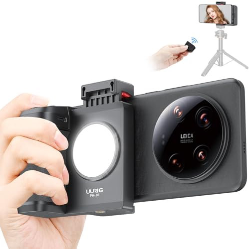 UURIG Smartphone Kamera Shutter Ferngriff Griff mit Abnehmbarer drahtloser Fernbedienung, DREI-Gang verstellbare Fülllicht für Phone Telefone Video/Foto Aufnahme
