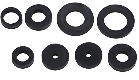 Wasserhahndichtung, 141-teilige Sanitär-Unterlegscheibe NBR Wasserhahn-Dichtung Sanitärdichtung Gummi-Dichtungsscheiben-Sortiment-Set, Spiralförmige Gewindeeinsätze