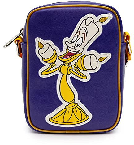 Disney Tasche, Crossbody, Die Schöne und das Biest Lumiere Smiling Pose, Navy, Veganes Leder, Blau, 8.0 x 6.0