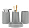 FEILANDUO Badezimmer-Zubehör-Set, 4-teilig, Badezimmer-Zubehör, Geschenk, Seifenspender und Zahnbürstenhalter, Seifenschale, Zahnbürstenbecher, modernes Badezimmer-Dekor (grau)