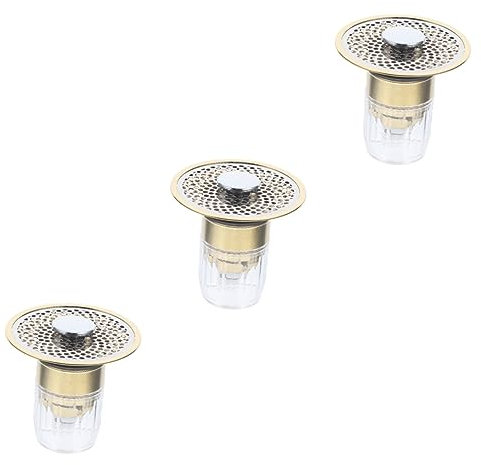 Housoutil 3 Stücke Becken Stopper Universal Waschbecken Selbst-schließen Kern Magnetische Haar Falle Wasser Retention Abs Stahl