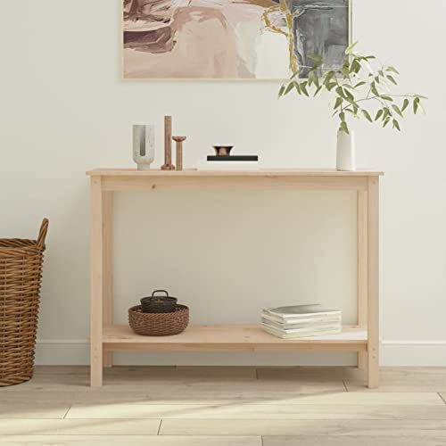 ZEYUAN Konsolentisch, Flur Tisch, Beistelltisch, Bartisch, Stehtisch, Consolentisch, Eingangsbereich, Porch Table, 110x40x80 cm Massivholz Kiefer