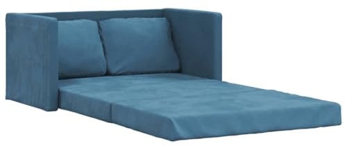 vidaXL Bodensofa, Klappbar Bodenbett Sofa mit Schlaffunktion, Schlafsofa Schlafsessel mit Metallgestell, Klappsofa Sofabett für Wohnzimmer Schlafzimmer, Blau Stoff