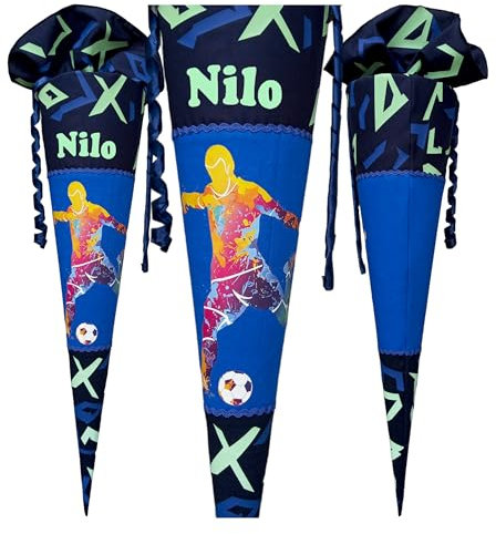 Fußball Schultüte passend zum Soccer Ben, reflektierende,benutzerdefinierte, Name, Genäht, Stoffzuckertüte