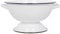 Argon Tableware Enamel Colander with Handles - 23.5cm - Green Rim - Metal Kitchen Strainers, Large Sturdy Base Food Strainer Colander Bowl for Pasta, Fruits, Vegetables