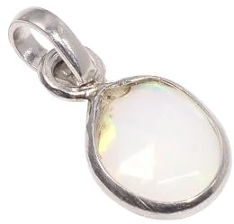 HIMALYA QUARTZ 925er Sterlingsilber, äthiopischer Welo-Feuer-Opal-Edelstein, Silberanhänger für Frauen, Geschenke für sie, Edelstein, Ethiopian Opal