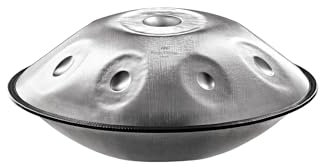 Sonic Energy Sensory Handpan Silber – D Amara, 9 Töne, 440 Hz – Edelstahl – Für Meditation, Yoga, Percussion – Inkl. Zubehör (HPSTL91S)