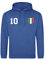 Italien Herren Hoodie Italia Trikot Pullover Personalisiert mit Wunschname & Nummer - Royalblau XXL
