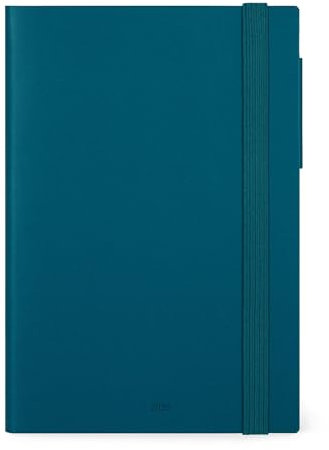 Legami - Agenda Settimanale con Notebook, 12 Mesi Medium, Diario da Gennaio 2025 a Dicembre 2025, Chiusura con Elastico, Planner Mensile Gennaio 2026, Taschina Finale, Rubrica, 12 x 18 cm, Teal Blue