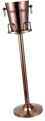 Sharplace Ice Bucket with Stand Wine Cooling Bucket Beverage Tub Drink Chiller 5L Beer Bucket Champagne Ice Bucket for Restaurant Hotel, Rose Gold, Height 90.8cm