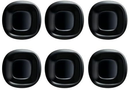 Luminarc Carine Negro 6 Plato Postre Opal Gris 26cm Opal Apto Microondas Apto Frigorífico Reciclable