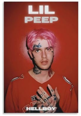 Lil Peep Poster, Hellboy-Album, Poster, Leinwand, dekoratives Gemälde, modern, ästhetisch, dekoratives Gemälde, Schlafzimmer, Wohnzimmer, Kunstposter, 30 x 45 cm, ungerahmt, 3 Stück