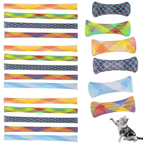 20 Pieces Interactive Cat Spring Toys, Fun Cat Tube Springs for Indoor Play & Exercise