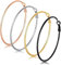 Lot de 4 Paires de Boucles D'oreilles pour Femme - 316L Acier Inoxydable Grandes Boucles D'oreilles Créoles Hypoallergénique Plaqué Or 14K Argent/Or/Or Rose/Noir (40mm)
