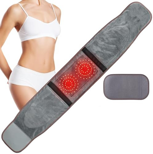 BodyFlexSolutions Infrarot Wärmegürtel Rücken Kabellos Heizgürtel Massagegerät mit Rotlichttherapie Verlängerungsgurt 3-in-1 wärme rücken Stütze für Männer Frauen regelschmerzen wärmegürtel