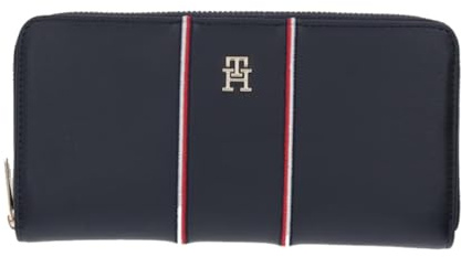 Tommy Hilfiger Th Icon Lrg Za Corp Portefeuille pour femme Bleu sidéral Taille unique