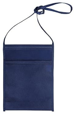 pubblienne 50 Tasca Portabicchieri con Tracolla - Sacca Porta Calici in TNT 18x23 cm - Porta Bicchieri da Collo in Diversi Colori - Idea Regalo Feste, Sagre e Degustazioni (Blu, 50 Standard)