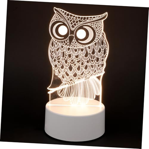 Kisangel 3d-visuallampe Tierform USB Nachttischlampe aus Acryl Abs Weiß | LED Beleuchtung, Schlafzimmer Geeignet, Dekoratives Tiermotiv für Mädchen und Freundinnen