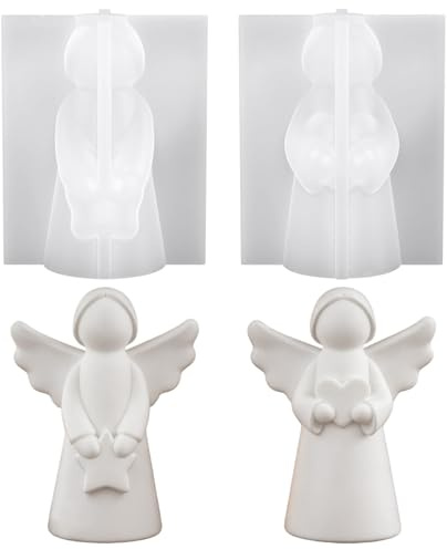 Silikonform Engel, 2 Stück Silikonformen Gießformen Weihnachten Engel | Silikonform Weihnachten Gips zum Gießen Gießformen Silikon Weihnachten Gießform Engel Silikon Gießformen für Weihnachtsdeko