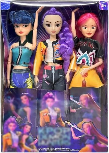 K Pop Puppen neu mit Musik und Licht - 3 er Pack De-Moon Puppe - Doll Set - Fangeschenk - Ostern - Kinder KP Puppenset - K-Pop - KPop - KP De-Monn - Popp - Geburtstag - Figuren - Rumi Mira Zoey