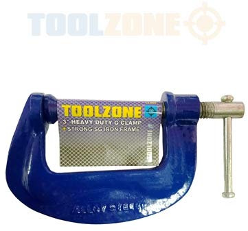 2 X 75mm (3) Heavy Duty G Clamp, Blue