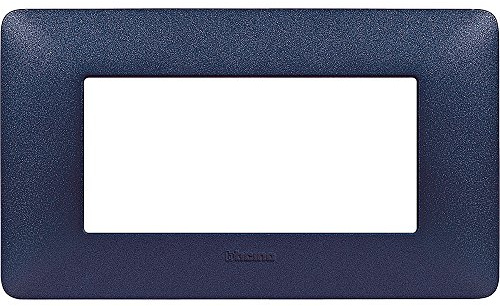 Bticino AM4804TBM Placca Matix 4 Moduli, Blu Mercurio